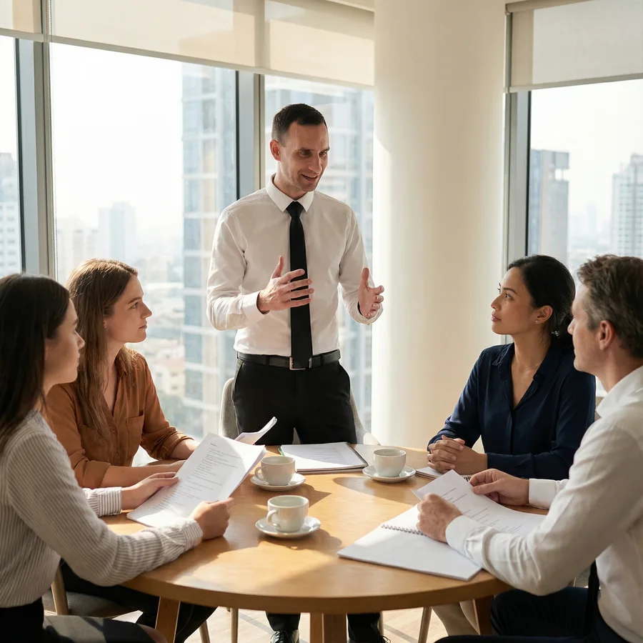 Bradford Carlton leading a meeting